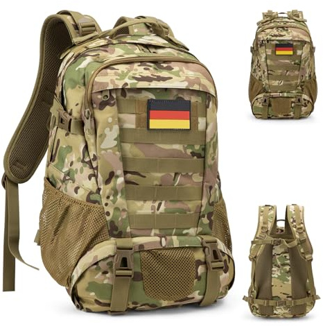 Jueachy Mochila Militar Táctica 30L: Molle Impermeable Gran Capacidad Mochila de Senderismo Para Trekking Viaje Camping Escalada Montañismo