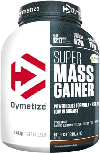 Dymatize Super Mass Gainer Rich Chocolate 2943g - Weight-Gainer Pulver + Kohlenhydrate, BCAAs und Casein
