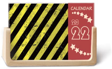 Logo nero e giallo strisce no stepping 2022 calendario da tavolo planner 12 mesi