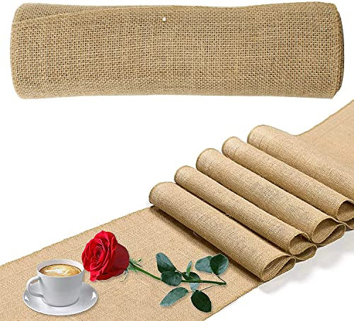 Jute Tischläufer Tischdecke Rolle 30cm x 5m Jute Läufer Ideal als Tisch und Hochzeitsdeko Tischband aus 100% Natur Leinen-Jutestoff (30cm x 5m)