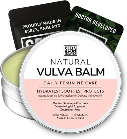 Vulva Balm Cream for Vaginal Dryness, Menopause & Perimenopause – Doctor-Developed, Oestrogen-Free Intimate Moisturiser, Soothes Itching, Irritation & Chafing (30g) by Sera Organics