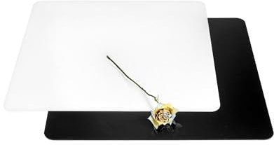 QWORK® 400x400x3mm Plaque Acrylique pour Photographie, Panneaux Réflecteurs Acryliques Fond Photo pour Produit de Bijoux Alimentaires Photoshoot