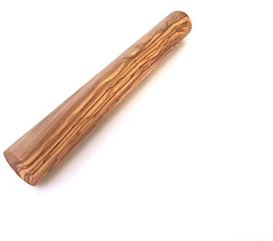 Degrullare, massiv, Ø 4 cm, längd 25/30/35/40/45 cm, valbar, pizzarulle, kavel för hand av olivolträ (längd: 30 cm)