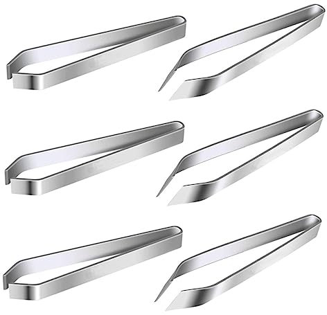 minkissy 18pièces Pince à Épiler Acier Pour Retirer Arêtes De Poisson De Incliné Droit Pour Cuisine Outils De Cuisine