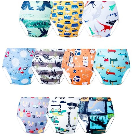 JackLoveBriefs Töpfchen-Trainingshose Töpfchentraining trainingsunterhose Kinder 3-4 Jahre(10 Stück,Farbe: Mehrfarbig, Gr.100)