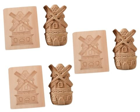 Cabilock 3 Stk Ausstecher Aus Holz Backwarenschneider Prägeform Für Kekse Mondkuchenform Schokoladenkekse Backzubehör Weihnachtsplätzchenformen Kekspresse Backstempel Keksform