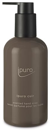 ipuro Classic CUIR Handseife 250ml - Flüssigseife vegan, mit Zitrus, Vanille, Leder und Hölzern Duft - Dermatologisch getestet - Seifenspender Braun - flüssige Handseife für geschmeidige Hände