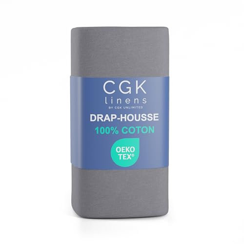 Spannbettlaken Jersey 140x200cm - 100% Baumwolle weich & atmungsaktiv wärmend - Bettlaken Spannbetttuch mit Rundumgummi für Matratzen bis 30cm & Boxspringbetten DE - Oeko-Tex zertifiziert - Dunkelgrau