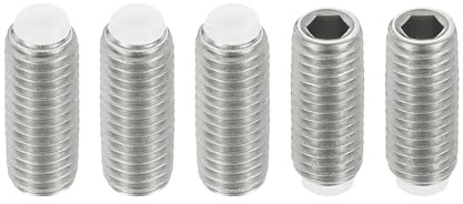 PATIKIL Vis Sans Tête M10x25mm Pointe en Nylon, 5Pcs Vis à Tête Creuse Hexagonale Métrique en Acier Inoxydable 304, Antidérapantes, à Entraînement Hexagonal Interne