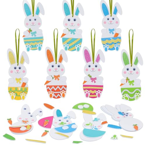 Kit Lavoretti Creativi Per Bambini Pasqua,12 Pezzi Adesivo Artigianale in Schiuma di Pasqua, Pasqua Fai da Te In Feltro Decorazione, Decorazione Festa di Pasqua,Artigianato Pasqua per Bambini (A)