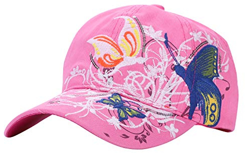 Casquette de Baseball pour Enfant Garçon Fille Bonnet de Golf en Coton Brodée Papillon Chapeau de Soleil Anti-Soleil Réglable Casquette de Sport Respirant pour Plage Randonnée Golf Cyclisme