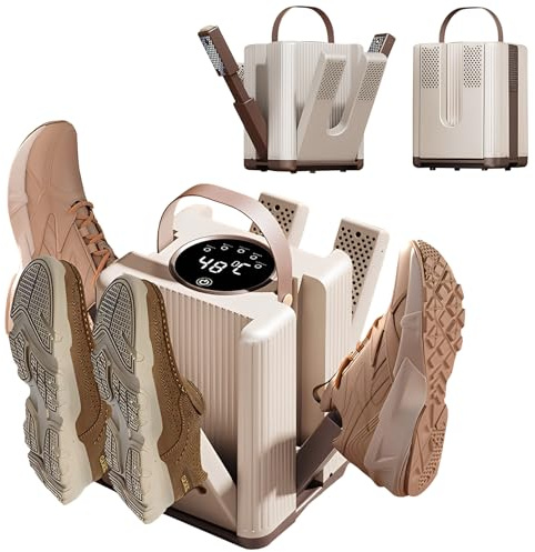 Sèche-chaussures électrique avec 6 séchoirs à chaussures pliable à température constante et minuterie pour sécher les chaussures, bottes et chaussettes