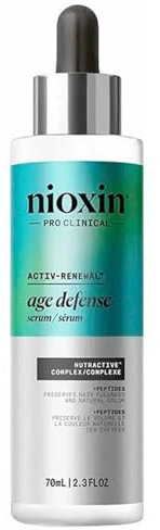 Nioxin Age Defense Sérum Sin Aclarado Para el Cuero Cabelludo | Ayuda a Retrasar los Signos del Envejecimiento del Cabello | Hidrata, Densifica y Suaviza | Formulado con Péptidos y Niacinamida | 70 ml