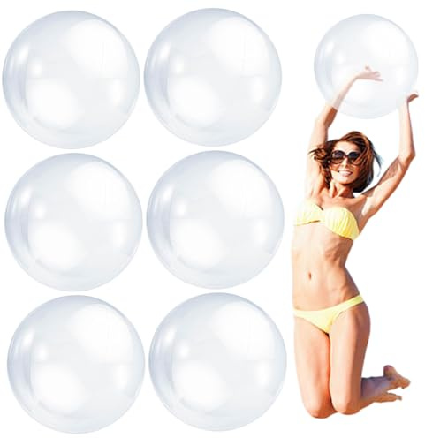 6 pezzi trasparenti palloni da spiaggia palla gonfiabile 16 '' pallone da spiaggia gigante in PVC gonfiabile piscina trasparente per bomboniere estive in piscina