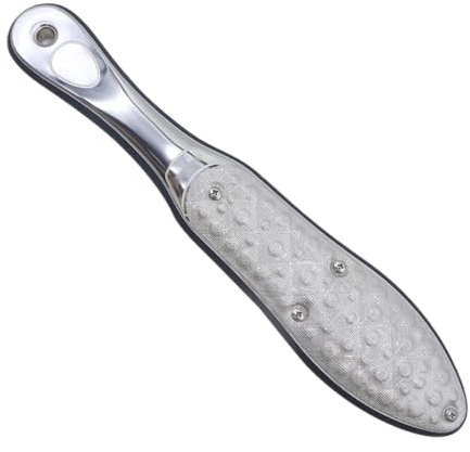 Teron Lima de pie de actualización de escofina para callos - Acero inoxidable completo, con Mango ergonómico para pedicura, Juego de cuidado de pies portátil a prueba de herrumbre