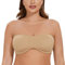 CASOLACE Women's Underwire Bandeau Minimizer Strapless Bras for Large Breasts Beige 36G