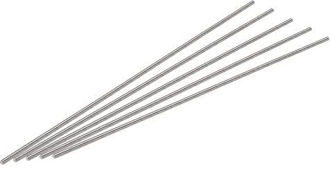 sourcing map 5Pcs M3 x 200mm Tige Filetée Entièrement 304 Inox Acier Droite Fil À La Main M3-0,5 Fil Pas