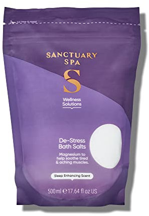 Sanctuary Spa De-Stress Epsom Bath Salts with Magnesium, No Mineral Oil, Cruelty Free & Vegan Bath Soak, 500g