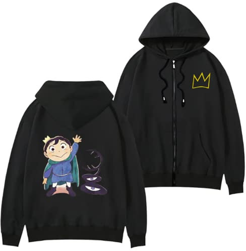 FJHYEEBN Ranking of Kings Hoodie Japanese Manga Bojji Print Jacket Casual Zip Up Pullover for Anime Bojji Fans, a, M