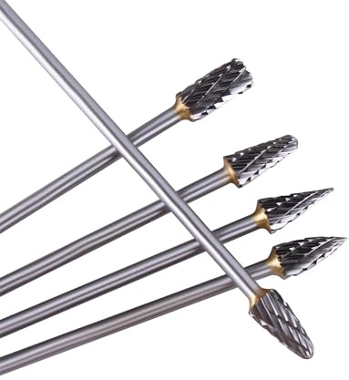 CNCYEAH 10 stycken hårdmetallfrässtiftsset, hårdmetall roterande frässtift, 3 mm fräs metall med 100 mm skaft för stenglas, keramisk snideri, slipning, polering, gravering, borrning