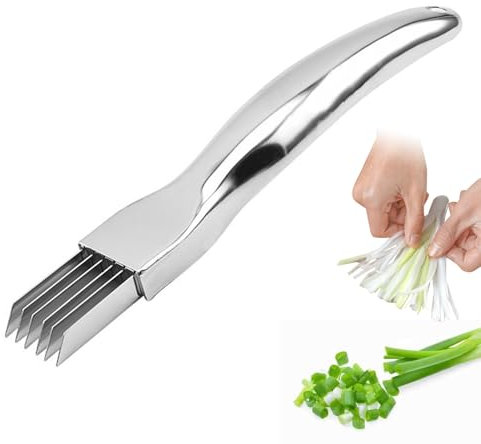 Green Onion Knife, Stainless Steel shredding Knife Chopped Spring Onion Slicer, Scallion Cutter Knife for Green Onion Cucumber Kiwi Potato,Household Kitchen Gadget