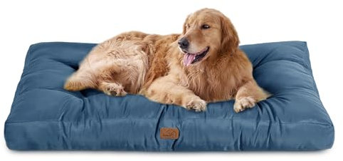 BEDSURE Hundekissen große Hunde waschbar - 111x89cm hundematratze wasserdicht XXL für große, mittelgroße Hunde Outdoor gepolstert Hundematte Dunkles blau in 10cm Höhe, groß XL Hundebett für Haustiere