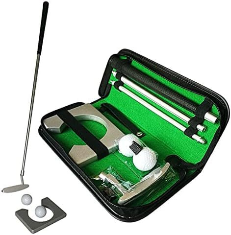 Uadme Putter Golf, Golfschläger, Golf Büro Set, mit Alu-Putter, Torständer aus Holz, Gummibällen und PVC-Tragetasche, für Indoor oder Outdoor Golftraining