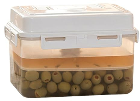 Vibhgtf Contenedor de fermentación de pepinillos, 4/5L, Caja de almacenamiento con colador y asa - Prensa hermética para pepinillos - Contenedor de almacenamiento de fermentación