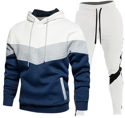 Tuta Uomo Completa Invernale Felpa Con Zip E Cappuccio Due Pezzi Felpe Giacca E Pantaloni Set Tracksuit Tute Da Ginnastica Abbigliamento Sportiva Tuta Felpata Maglia Complete Palestra Completo