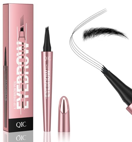 QIC Augenbrauenstift, Microblading Eyebrow Pencil, Wasserfest & Langanhaltend, Präzises Nachzeichnen für Natürliche & Volle Augenbrauen, Cruelty-Free (03 Grey)