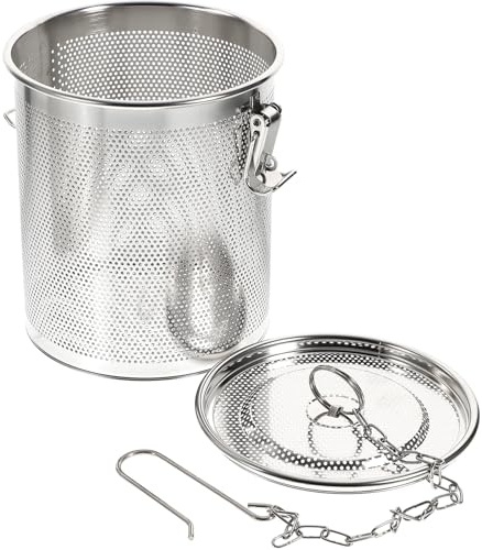 SEWACC Cesta Coladora de Acero Inoxidable para Salmuera 14X16 CM Colador de Especias de Malla Fina Filtro para Caldo y Sopa Utensilio para Guisos y Cocina Tradicional