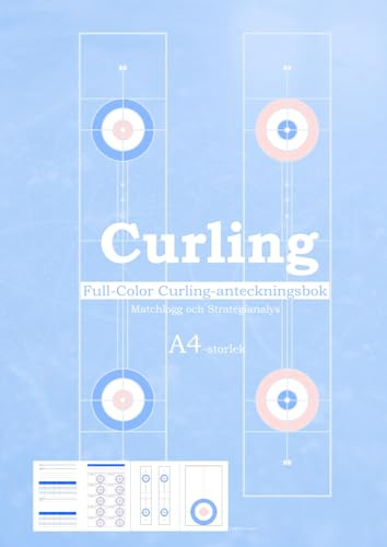 Curling Full-Color Curling-anteckningsbok Matchlogg och Strategianalys A4-storlek