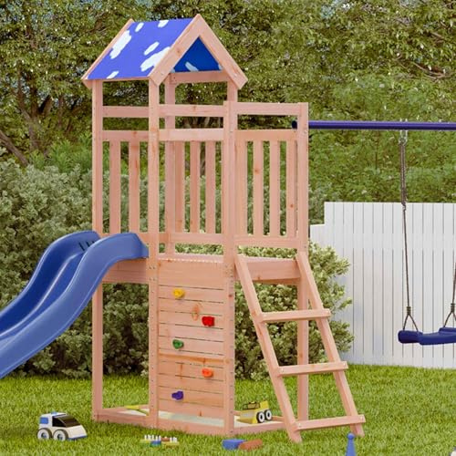 Ziaphsol lektorn brun av massivt dubglasiträ 110,5 x 52,5 x 215 cm för trädgård, barnhus och trädhus lek, utomhus för klättring, gömning, fantasi och rörelse