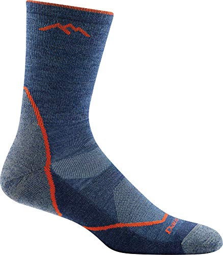 Darn Tough Light Hiker (#1972) Merino Wool Micro Crew Leichte Herren Gepolsterte Wandersocken, denim, M