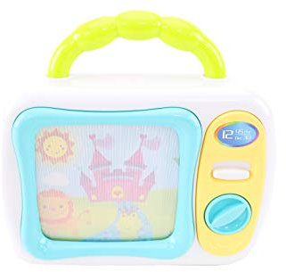 Infunbebe My First TV Set Baby Toy | Wind Up Television with Colourful Animal and Safari Scenes | Toddler Toys | Age 6 Months +