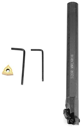 Herramienta de torneado de torno, 20x200mm S20R-MWLNR08 Herramienta de torneado de torno CNC Soporte de barra de mandrinar Mano derecha 95 grados con hoja WNMG0804