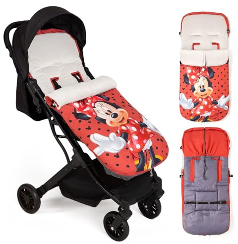 Interbaby Chanceliere Bebe Poussette Couverture Poussette Bebe Hiver, Doux | Sac de Couchage Poussette Bebe Détachable, Double Ouverture, Lavage Facile, Matériaux Antiallergiques, Minnie Topos