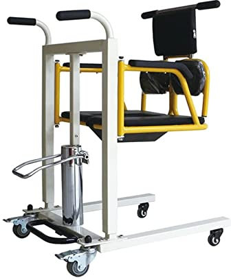 UTILES Sillas de Ruedas de Transporte hidráulicas, Silla de Ducha elevadora con Ruedas y Asiento Dividido de 180°, Silla con Inodoro Resistente al Agua para Ancianos