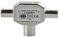 Luckious TV Aerial Splitter 2 Way - Male to Two Female Coaxial TV Aerial Connector - Zinc Alloy T/F Type Adapter Socket for RF Coax Aerial Signals (Sliver)