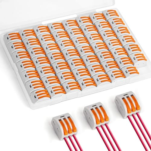 Kabelverbinder, 60 Stück Klemmen Elektro mit Betätigungshebel Kabelklemmen 4mm² Leiter Klemme Steckklemmen Verbindungsklemmen Strom Klemmen Anschlussklemmen Elektroklemmen für Feste Kabe