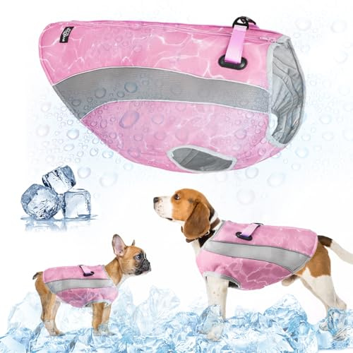 2 en 1 Manteau d'hiver pour Chien et Gilet rafraîchissant pour Chien, Veste légère avec Technologie de Refroidissement par Microfibre évaporative, Manteau pour Chien été-Hiver