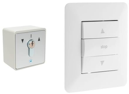 Geba MSC-APZ 1-2T/1 110.1301.1A Interrupteur à clé en saillie, avec 2 côtés à impulsion & Commande volet roulant Blanc - Artezo