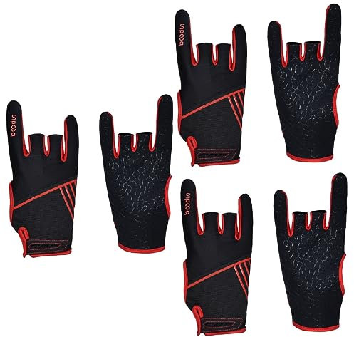 VANZACK 3paare Anti-rutsch Bowling-Handschuhe Aus Silikon Professionelle Elastische Sporthandschuhe Für Herren XL Rot Flexibel Und Atmungsaktiv Für Optimalen Komfort Beim Bowlen