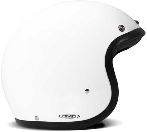 DMD Retro Solid White Open Face Helm Jethelm Motorradhelm ECE22.06, M