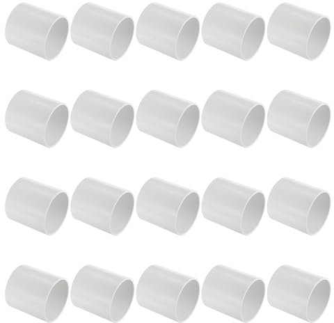 PATIKIL Accoppiatore per Tubo in PVC da 3-1/2, Confezione da 20 Pezzi Connettore a Presa per Tubo Dritto per Uso Estensione Tubi Sistemi di Irrigazione a Goccia Spruzzatore, Bianco