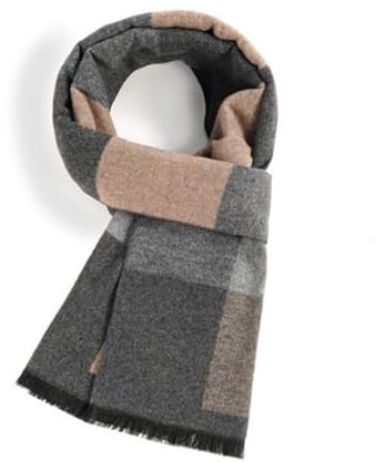 Risipu Herren Winter Langer Weicher Karierter Schal Klassischer Strickwollschal Kaschmir Schal für Männer (XYTR-44)