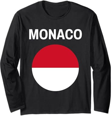 Monaco Flagge Modern Langarmshirt