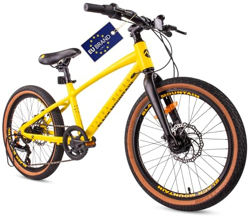 TATRA Bikes barncykel 20 | För 5–8 år, lätt aluminiumram, 6 växlar, skivbromsar, ringklocka, stöd och reflexer