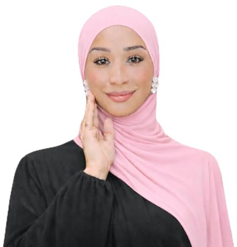 NAJMA Hijab Jersey à Nouer Avec Bandes d’Attache, Sans Épingles, Tissu Premium Extensible et Opaque, Foulard Islamique Moderne et Confortable, Hijab à enfiler avec bonnet intégré