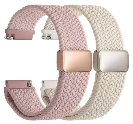 Fullmosa Magnetic Nylon Watch Straps 20mm for Garmin Vivoactive 6/5 Venu Sq